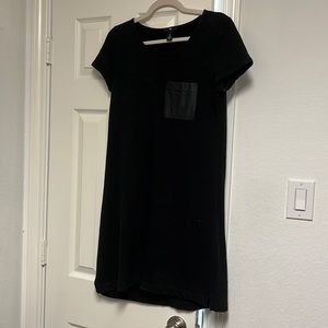 Black gap dress with faux leather pocket